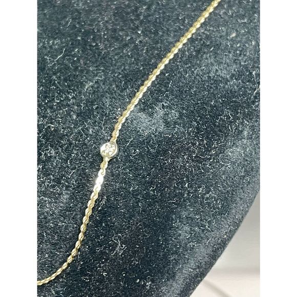 SOLD! 14k yellow gold diamond anklet - Picture 4 of 6